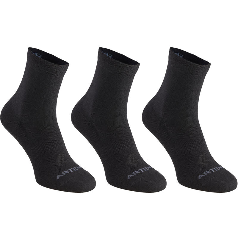 CHAUSSETTES DE SPORT HAUTES ARTENGO RS 160 NOIRES LOT DE 3 CHAUSSETTES DE SPORT HAUTES ARTENGO RS 160 NOIRES LOT DE 3