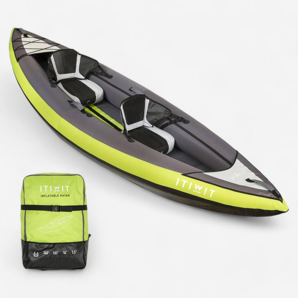 Canoa Kayak Inflable Travesía Verde 1/2 Plazas