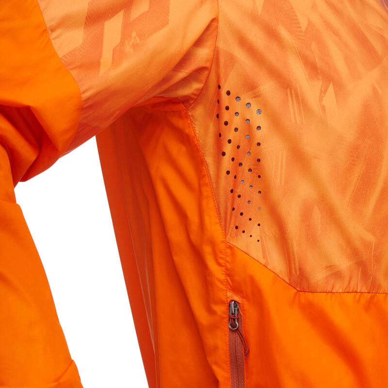 Veste coupe vent de randonnée rapide Homme FH500 Helium wind Orange