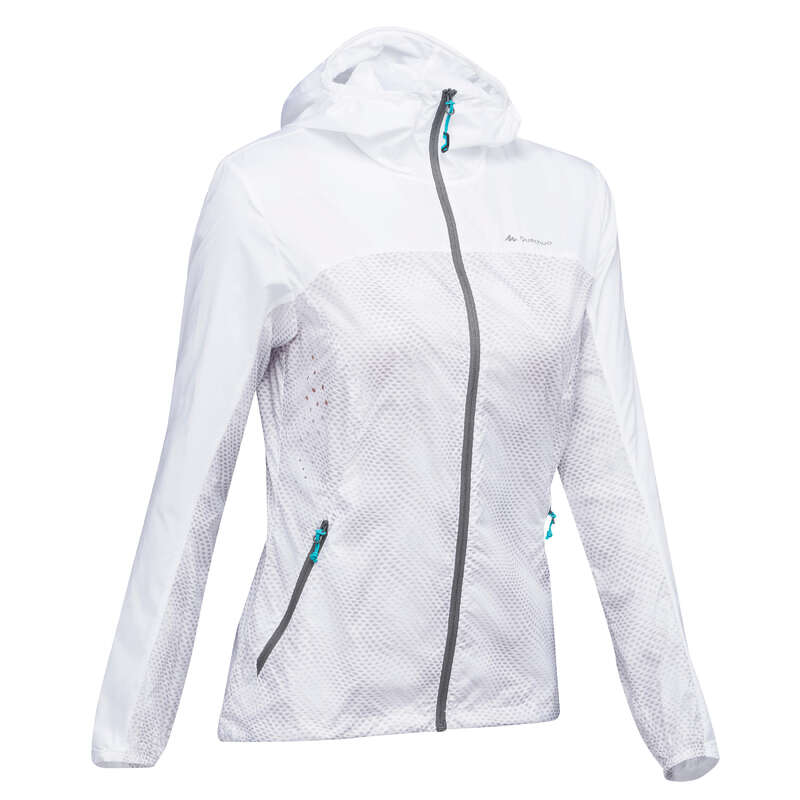 ODZIEŻ, BUTY NA SZYBKIE WĘDRÓWKI DAMSKIE Turystyka - Kurtka FH500 WIND damska QUECHUA - Turystyka
