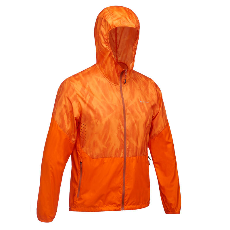 Veste coupe vent de randonnée rapide Homme FH500 Helium wind Orange