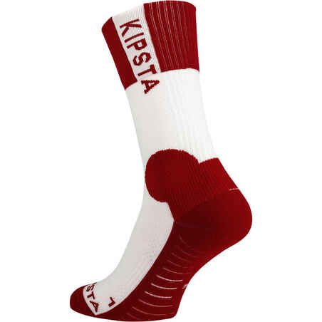 V500 Mid Volleyball Socks - White/Red