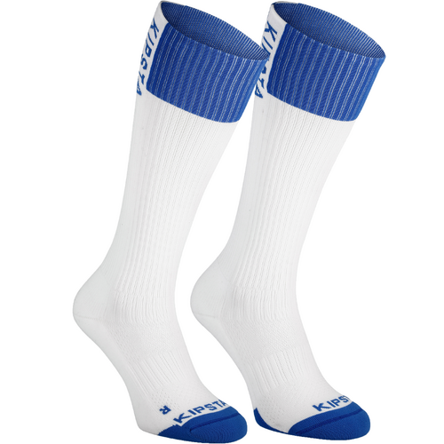Chaussettes de volley-ball high V500 blanches et bleues