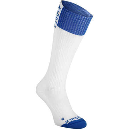 V500 High Volleyball Socks - White/Blue