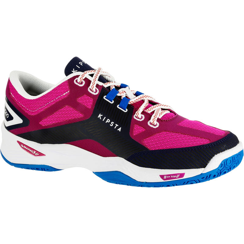 Chaussures de volley-ball V500 femme bleues et roses