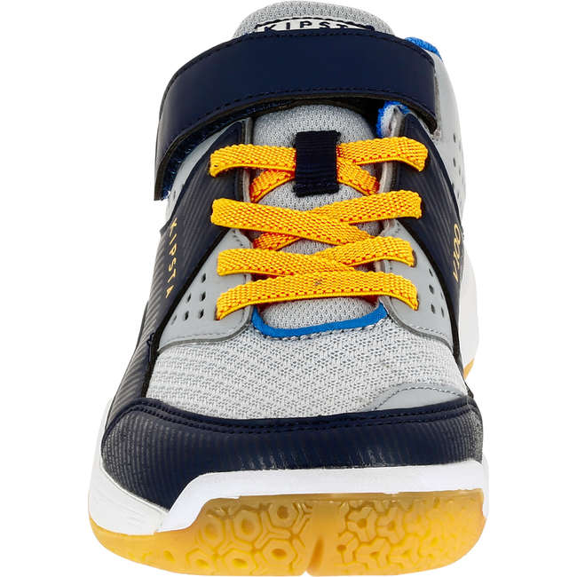 ALLSIX V100 Boys' Volleyball Rip-Tab Shoes - Grey/Blue...