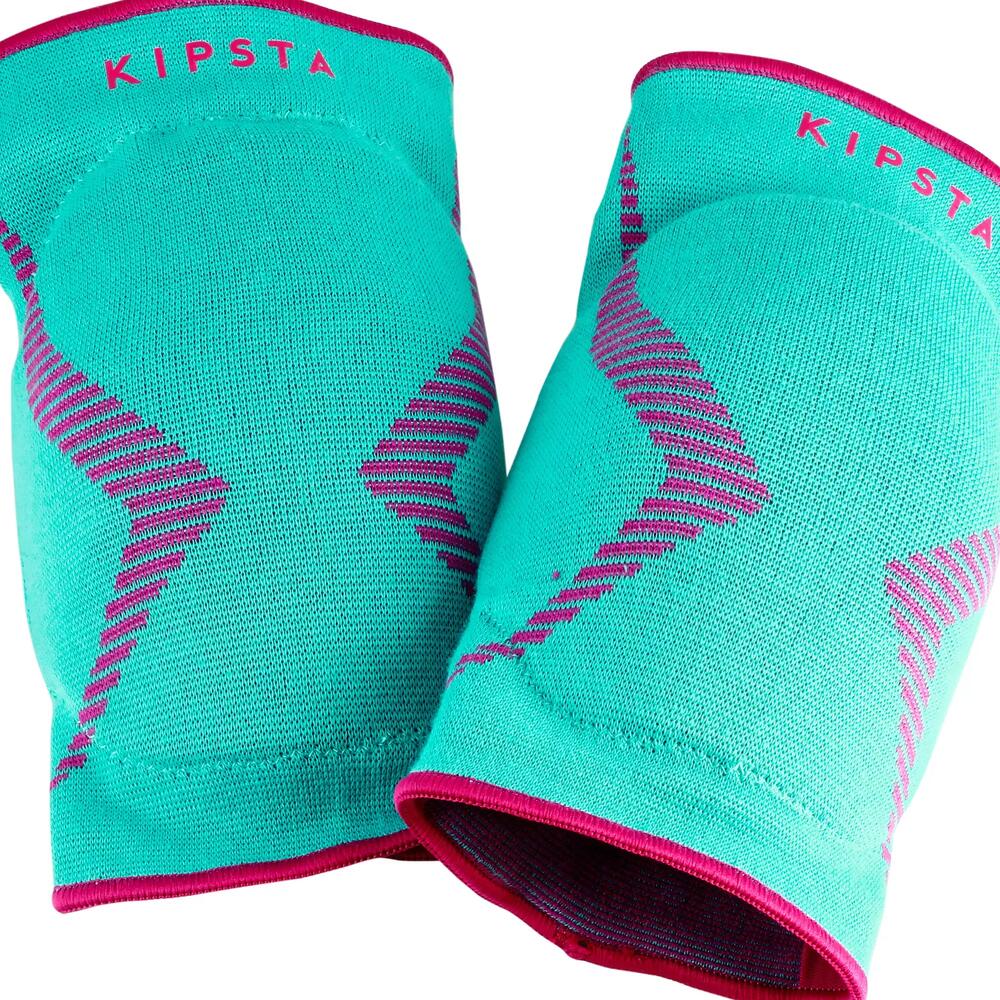 joelheiras voleibol v500 turquesa rosa