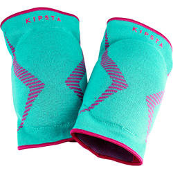 Genouillères de volley-ball V500 vertes et roses