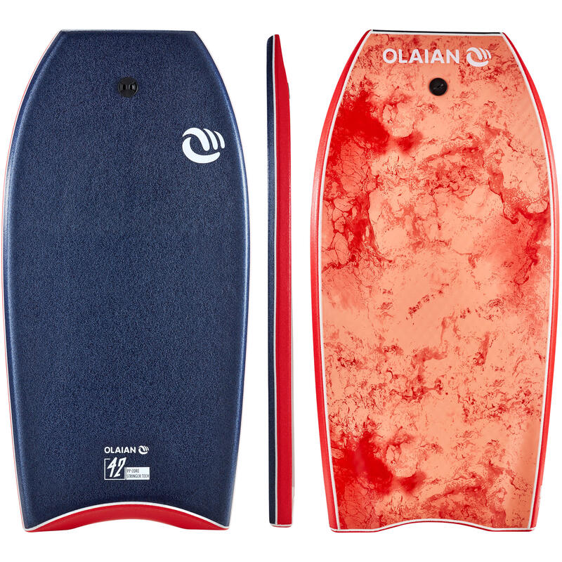 Bodyboard 900, 42”, 170-185 cm-es magassághoz, leash, polipropilén merevítő, kék