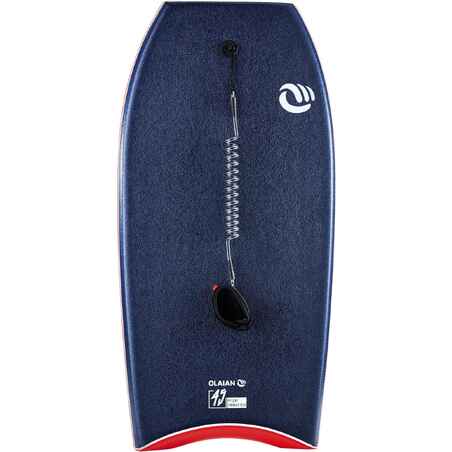 Bodyboard 900 Blue User Size >1.85m 45" Polypropylene Stringer + Leash