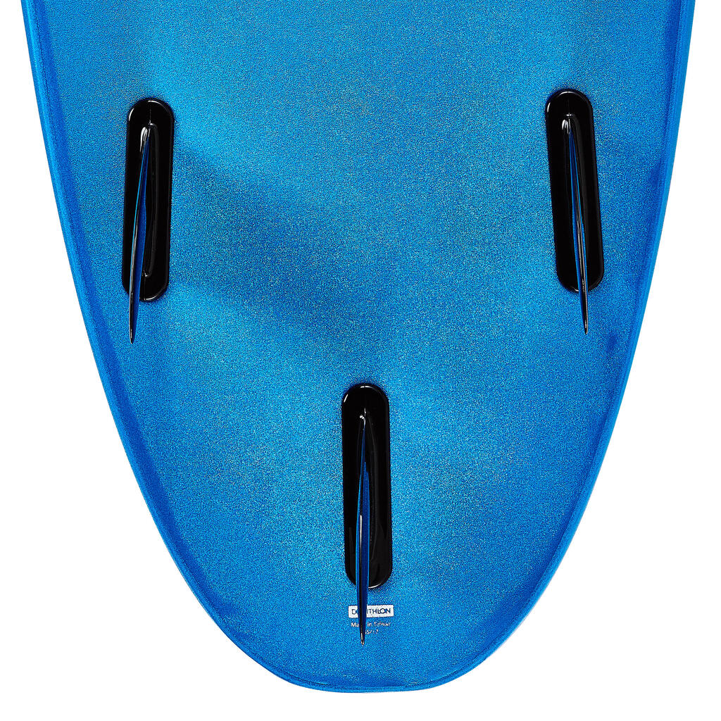 Olaian 100, 7' Foam Surfboard with Leash and 3 Fins