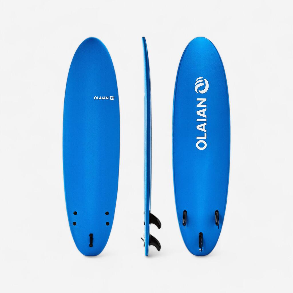 Olaian 100, 7' Foam Surfboard with Leash and 3 Fins