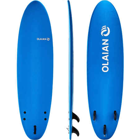 FOAM SURFBOARD 100 7'. Supplied with a leash and  3 fins.