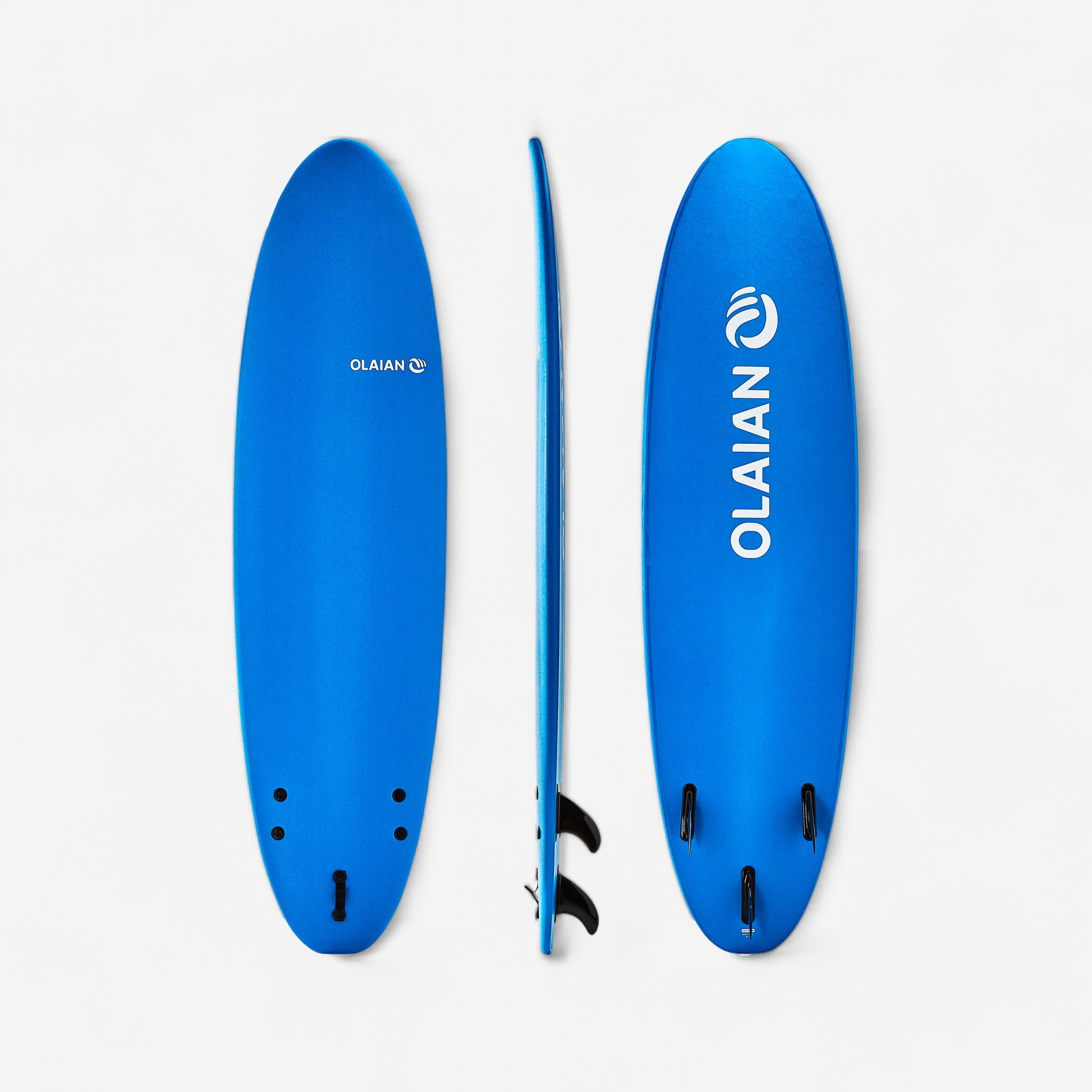 FOAM SURFBOARD 100 7'. Supplied with a leash and 3 fins.