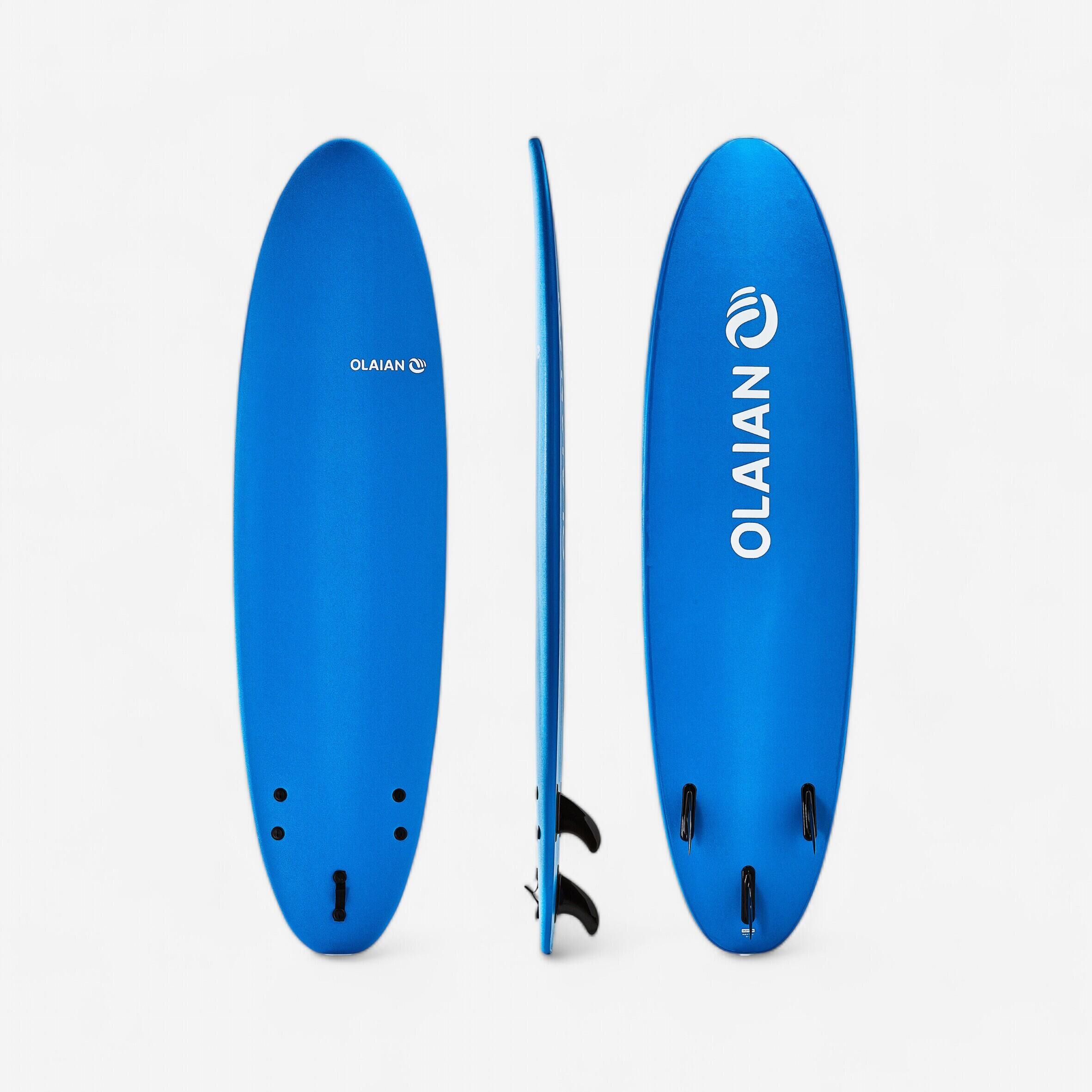 OLAIAN FOAM SURFBOARD 100 7'. Supplied with a leash and  3 fins.