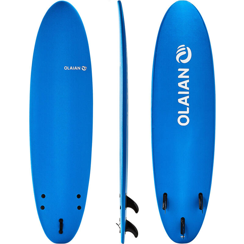100 Foam Surfboard 7'. Supplied with a leash and 3 fins.