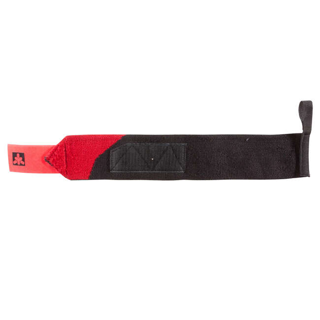 DOMYOS Weight Training Velcro Wrist Wraps Red Decathlon