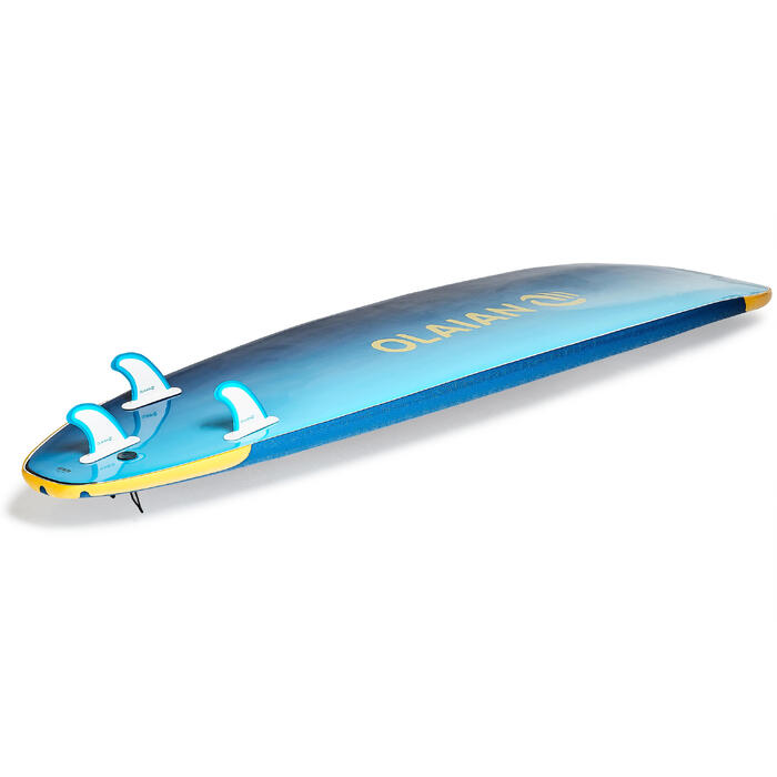 Tabla de surf de espuma 8" 500. Incluye un leash y 3 quillas. Olaian