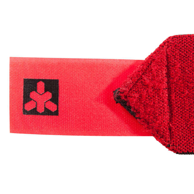 DOMYOS Weight Training Velcro Wrist Wraps Red Decathlon
