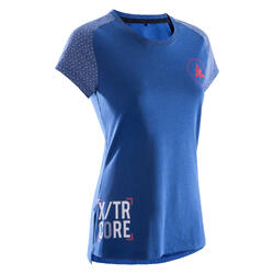 CAMISETA CROSSTRAINING 500 MUJER AZUL