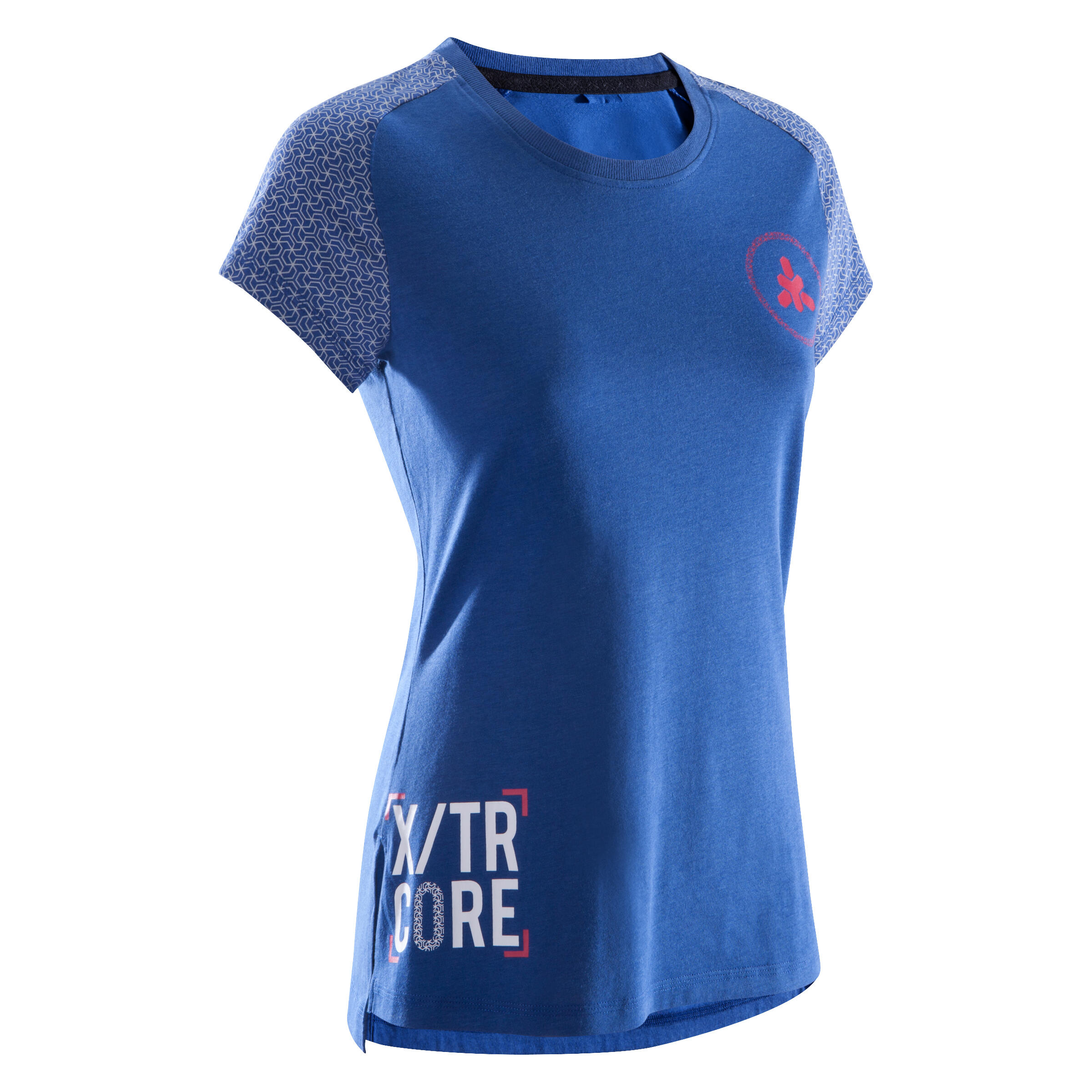 Domyos Fitness Shirt Crosstraining 500 Voor Dames Blauw domyos kopen in de aanbieding