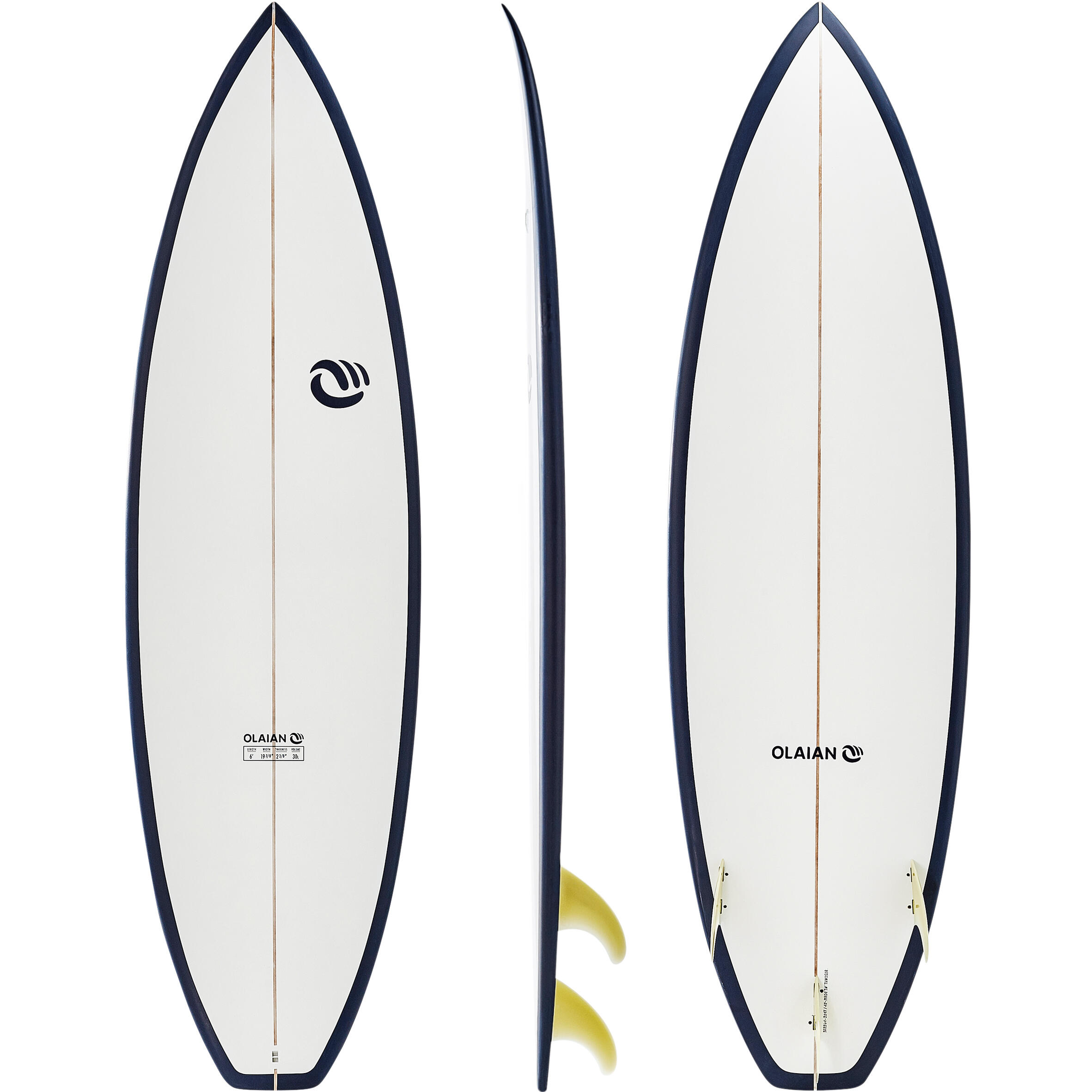900 Hard surfboard 6 shortboard 2018. Comes with 3 fins. Decathlon
