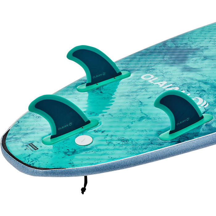 Tabla Surf Espuma Shortboard Olaian 900 7' Adulto Azul Gris Estampado
