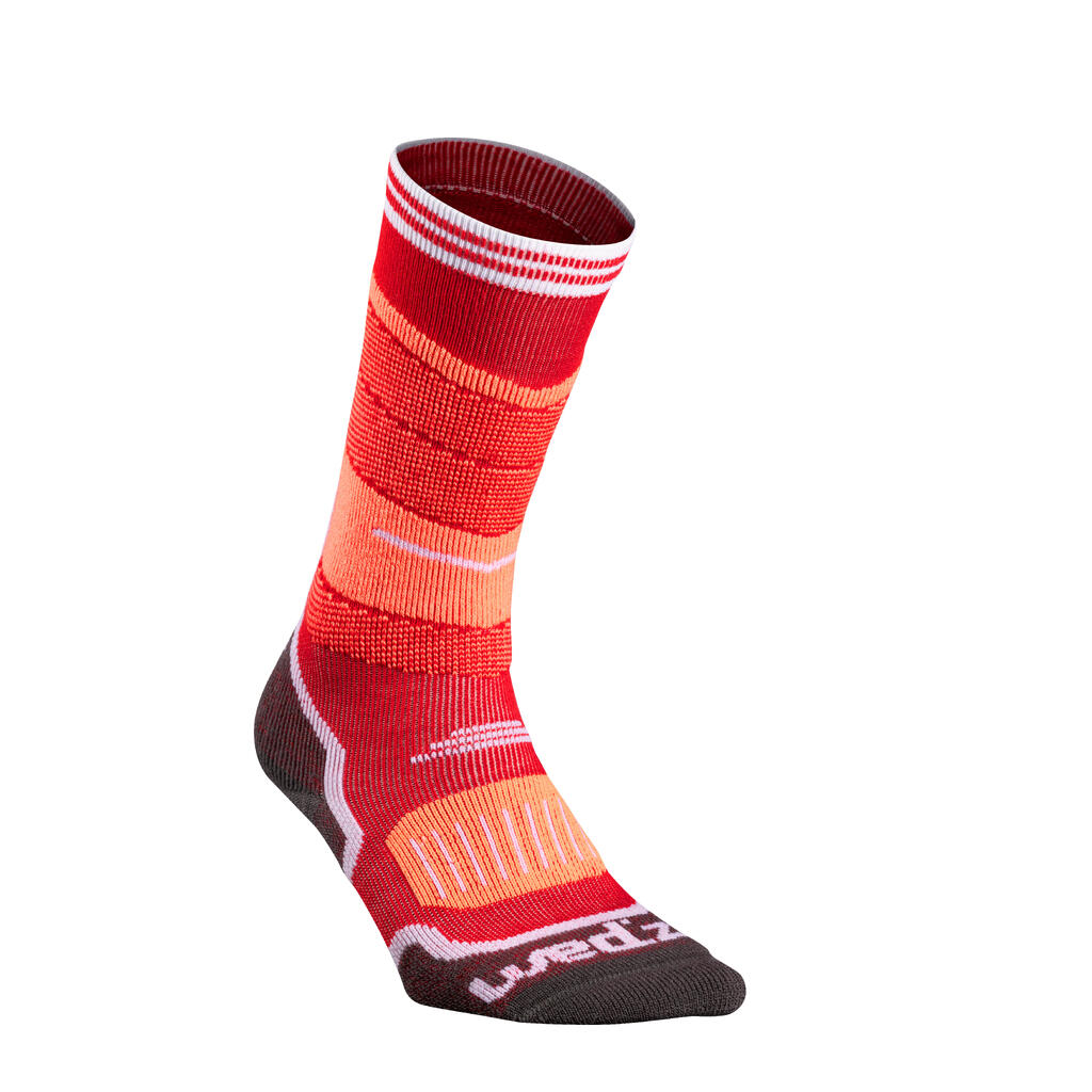 CHILDREN'S SKIING SOCKS 300 RED