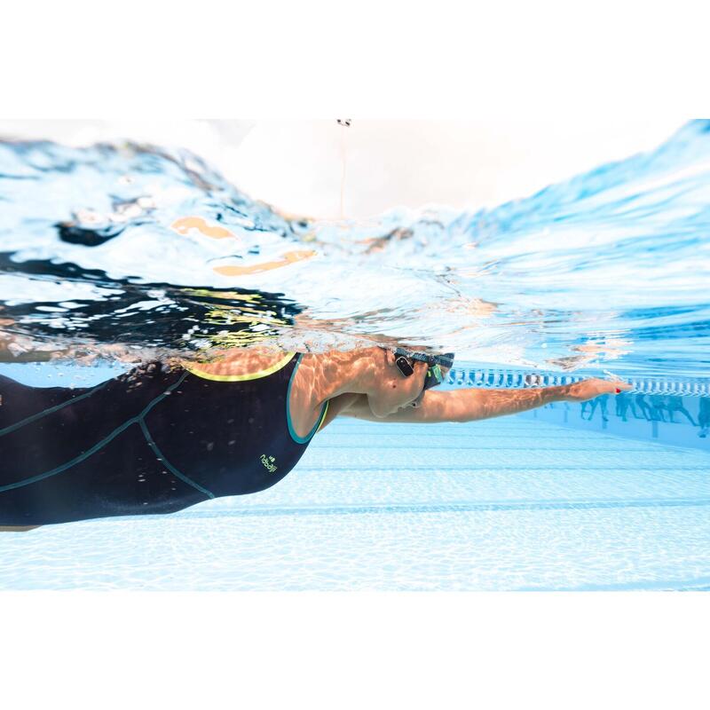 Maillot de bain de natation une pièce femme Kamiye+ bleu vert