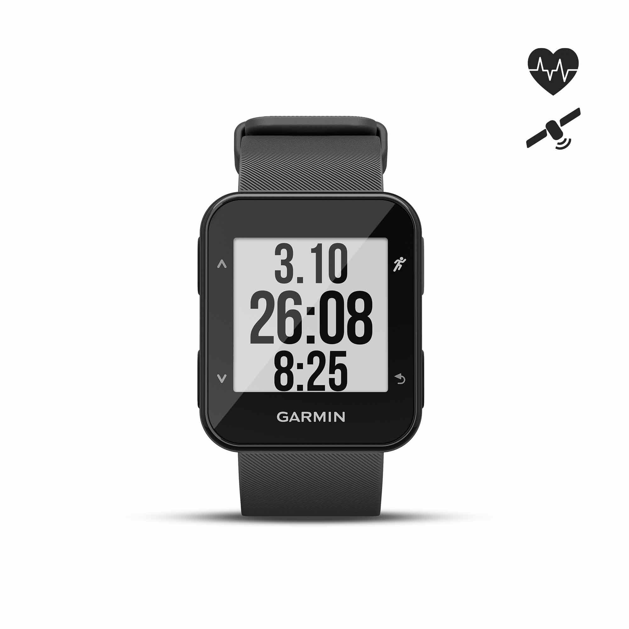 Montre GPS Forerunner 30 avec cardio au poignet noire
