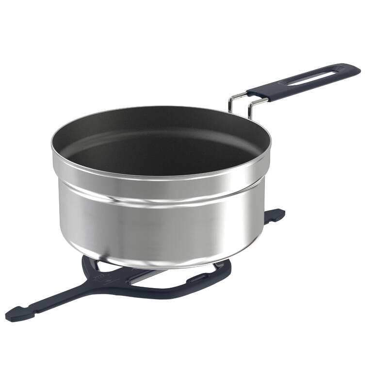 Conj cozinha Campismo caminhada MH500 inox + revest. antiaderente 2 pessoas 2,1L