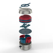 Conjunto de Cozinha de Campismo MH500 Inox com Revestimento Antiaderente 4 P