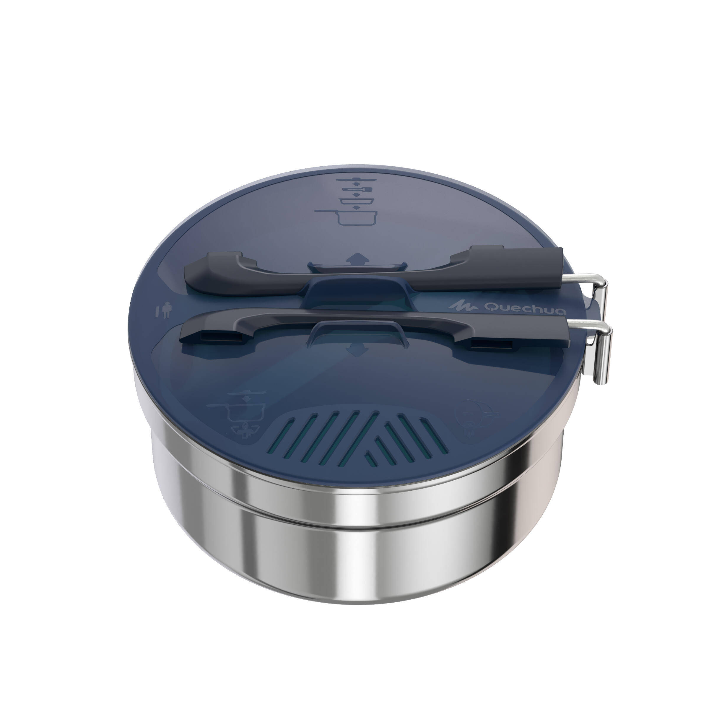 Camping Cookset Stainless Steel MH100 1 Person (1.1L) -  2