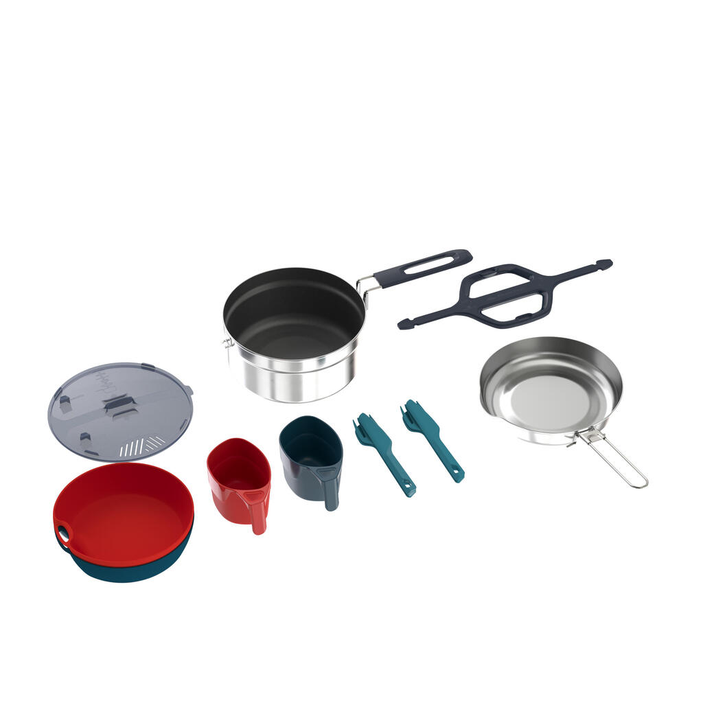 MH500 hiker's camping cook set stainless steel + non-stick coating 2 p. 2.1 L