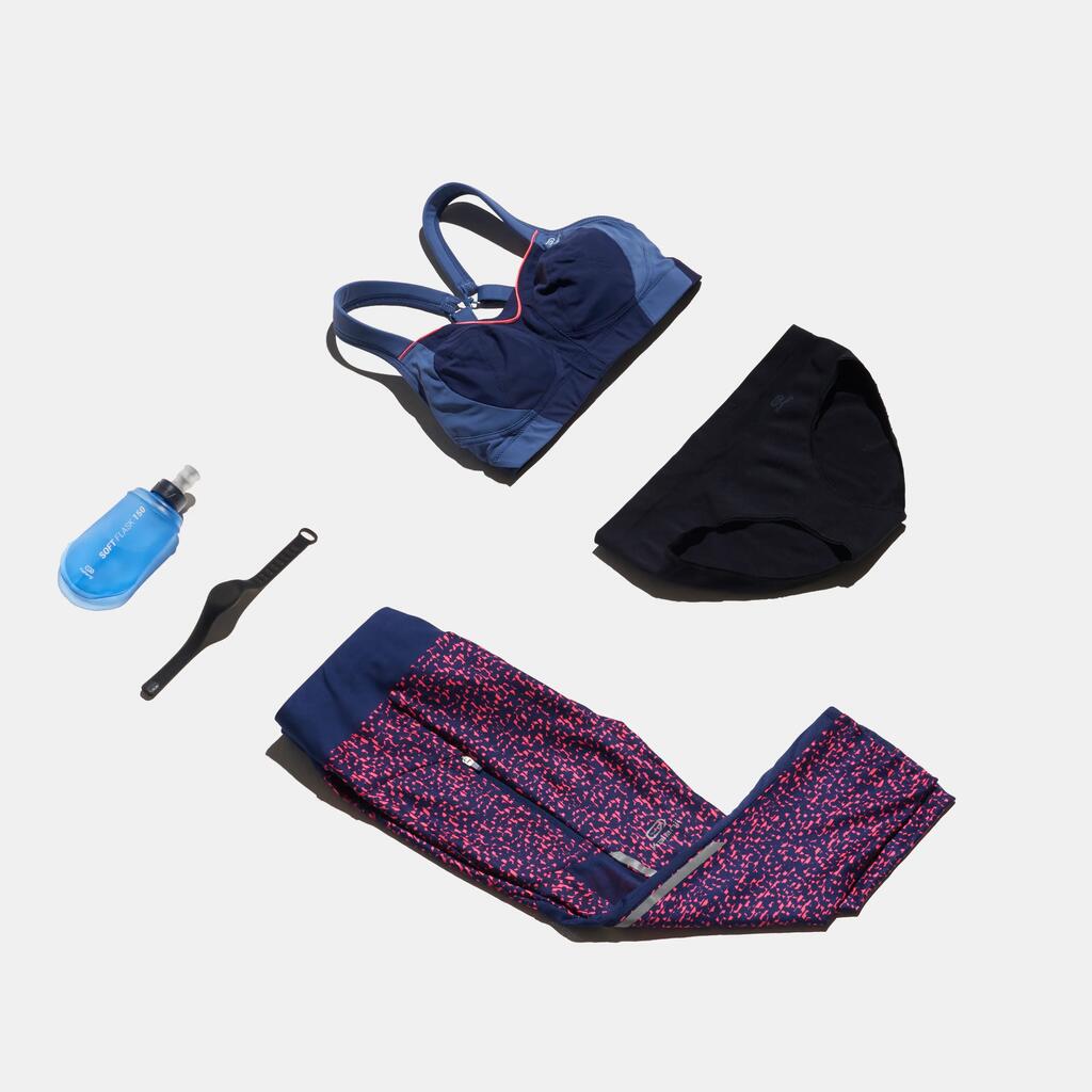Laufhose Tights 3/4 Run Dry+ Damen blau/koralle