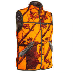 Gilet chasse réversible camouflage/camouflage fluo 100