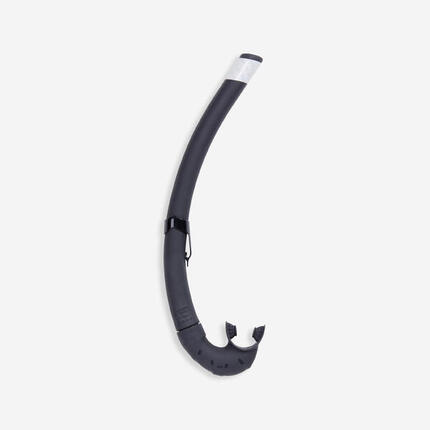 Tuba chasse sous-marine et apnée souple, SPF 500 noir