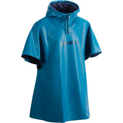 SCD windbreaker fleece poncho for scuba diving blue