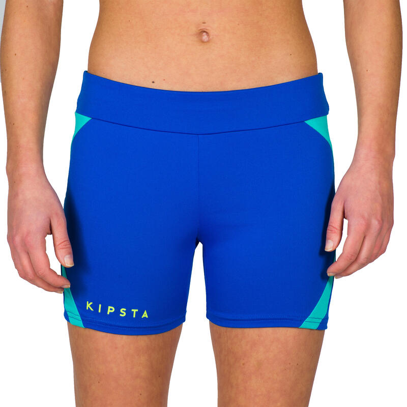 Pantalón corto de voleibol mujer V500 azul eléctrico 