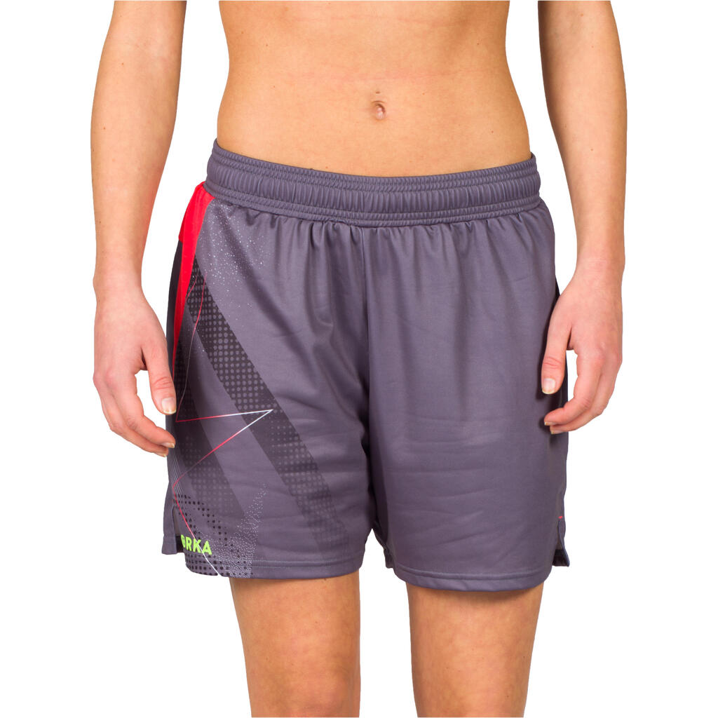Handballshorts H500 Damen grau/rosa