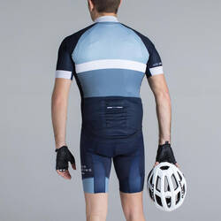 RoadRacing 500 Short-Sleeved Cycling Jersey - Grey/Blue