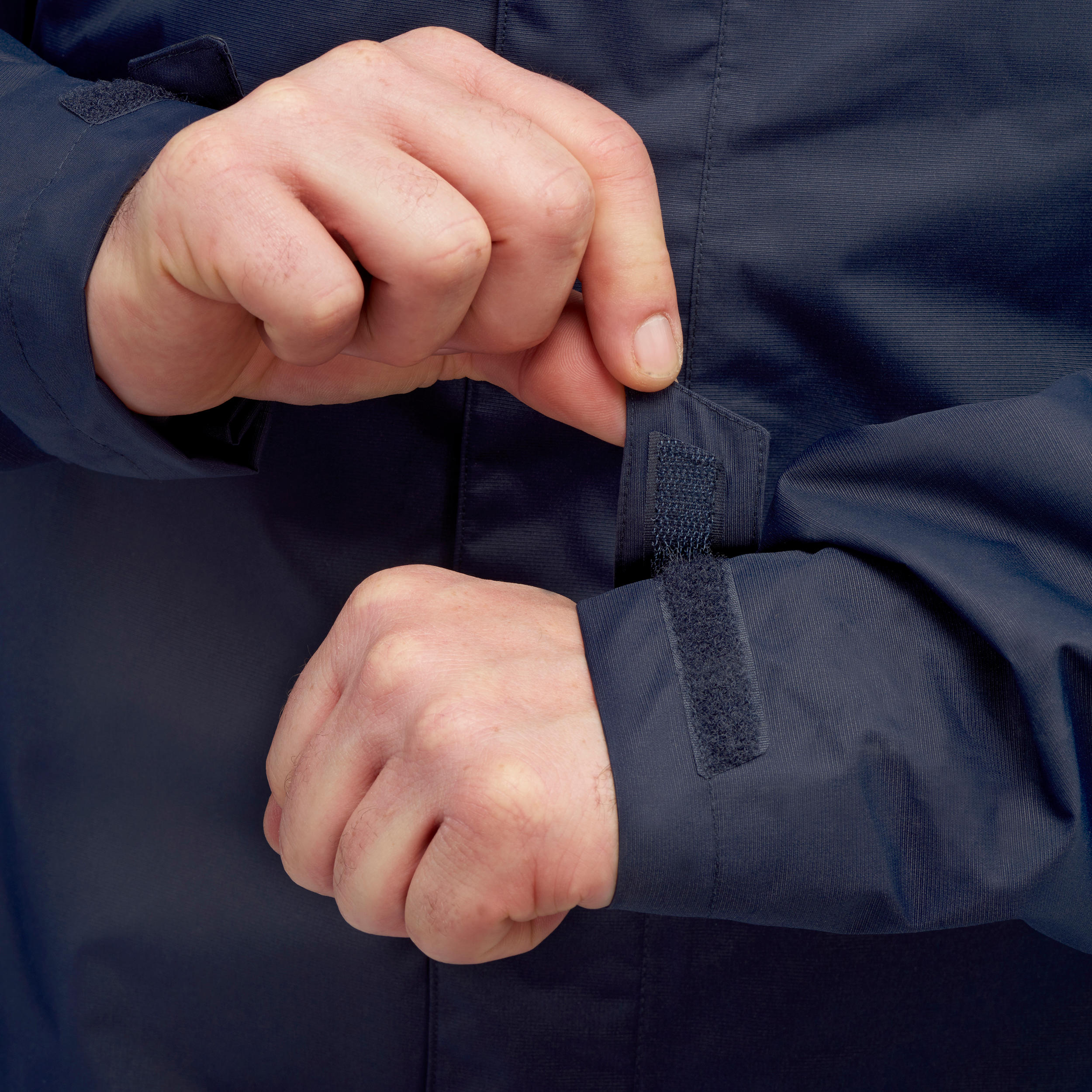 MH100 Men's Waterproof Mountain Walking Rain Jacket - Blue - QUECHUA