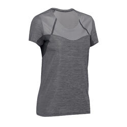 T-shirt de randonnée rapide Femme FH500 Helium Noir
