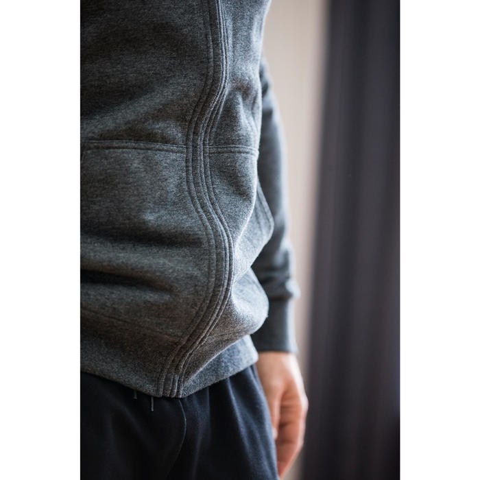 Sudadera Chándal Cremallera Capucha Gimnasia Pilates Domyos 900 Hombre Negro Domyos Decathlon