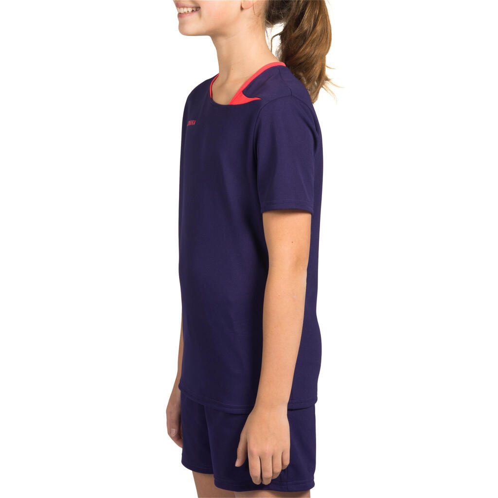 Detský dres na hádzanú H100 modro-tyrkysovo-fialový