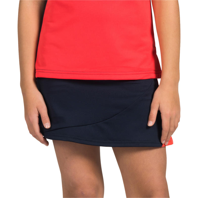 FH100 Girls' Field Hockey Skirt Blue/Pink Decathlon