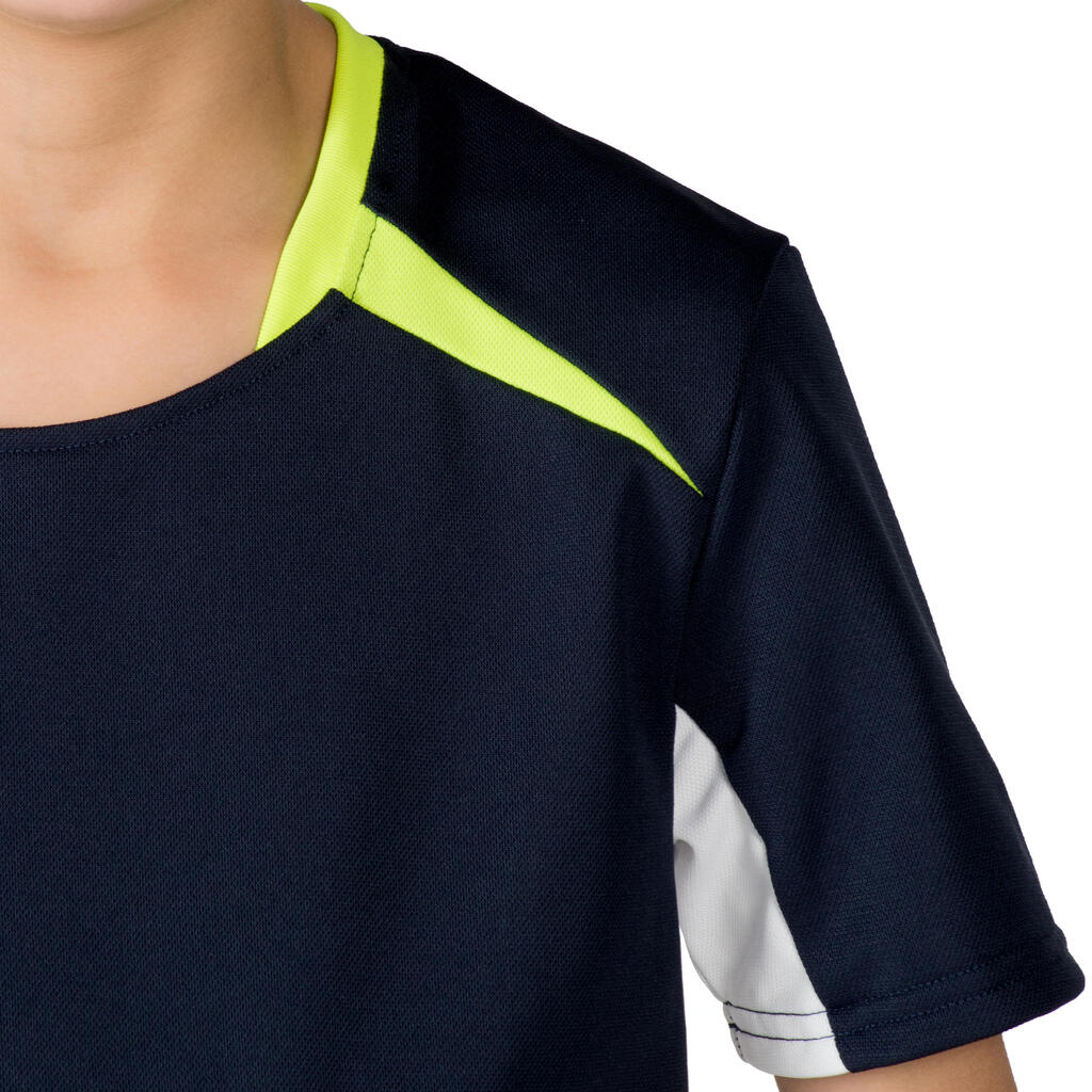 H100 Kids' Handball Jersey - Navy Blue/Yellow