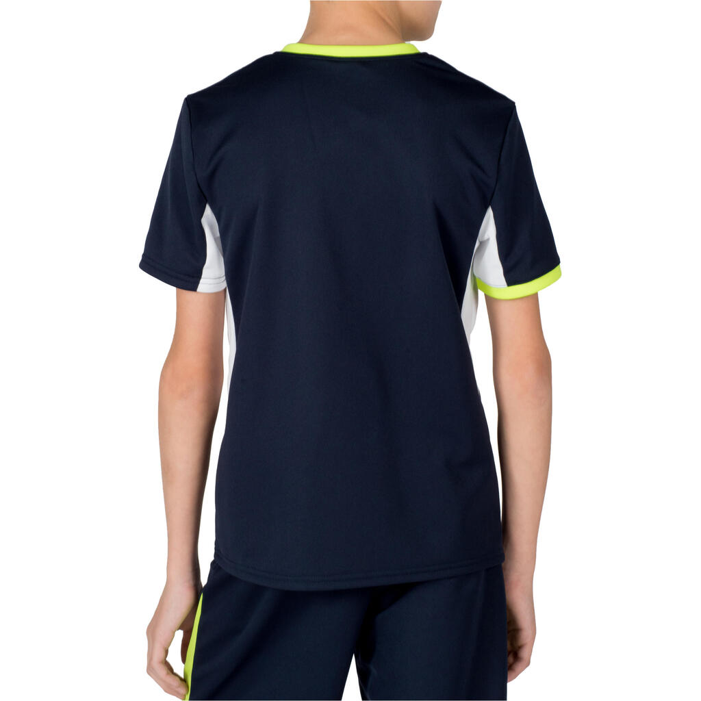 H100 Kids' Handball Jersey - Navy Blue/Yellow