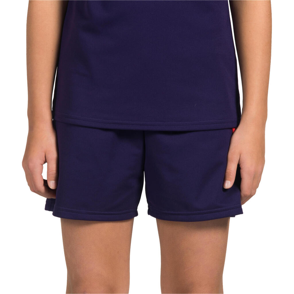 H100 Kids' Handball Shorts - Purple/Pink