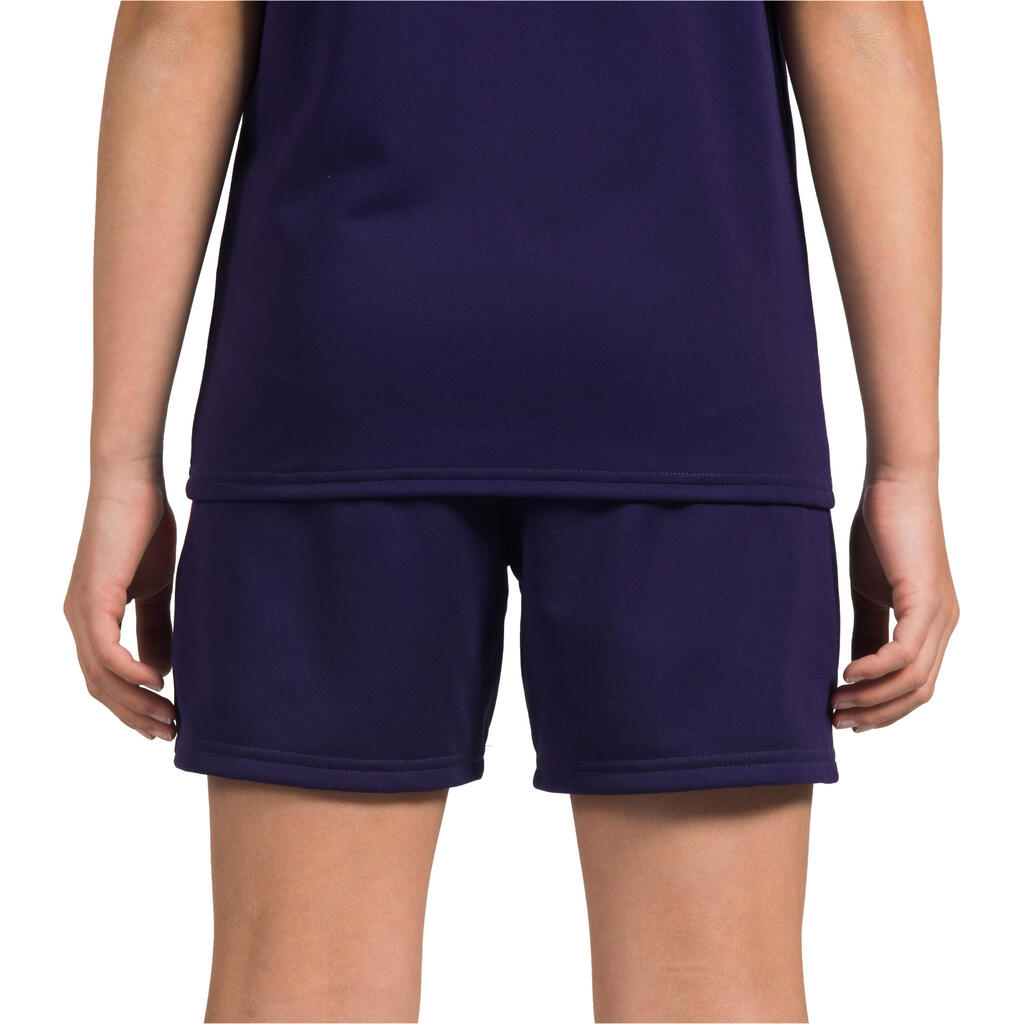 H100 Kids' Handball Shorts - Purple/Pink